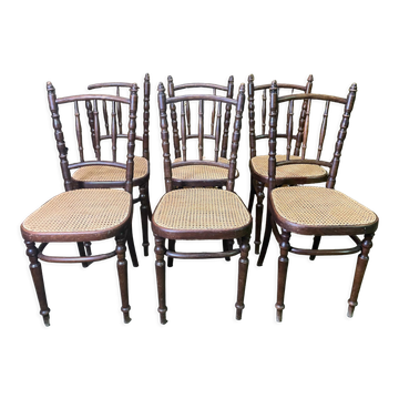 Suite of 6 bistro chairs in FISCHEL canning