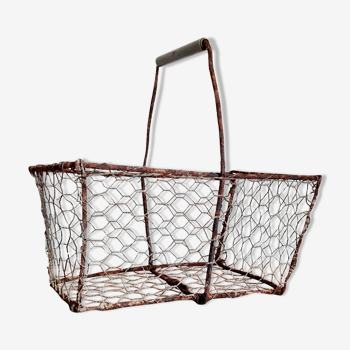 Old wired metal basket