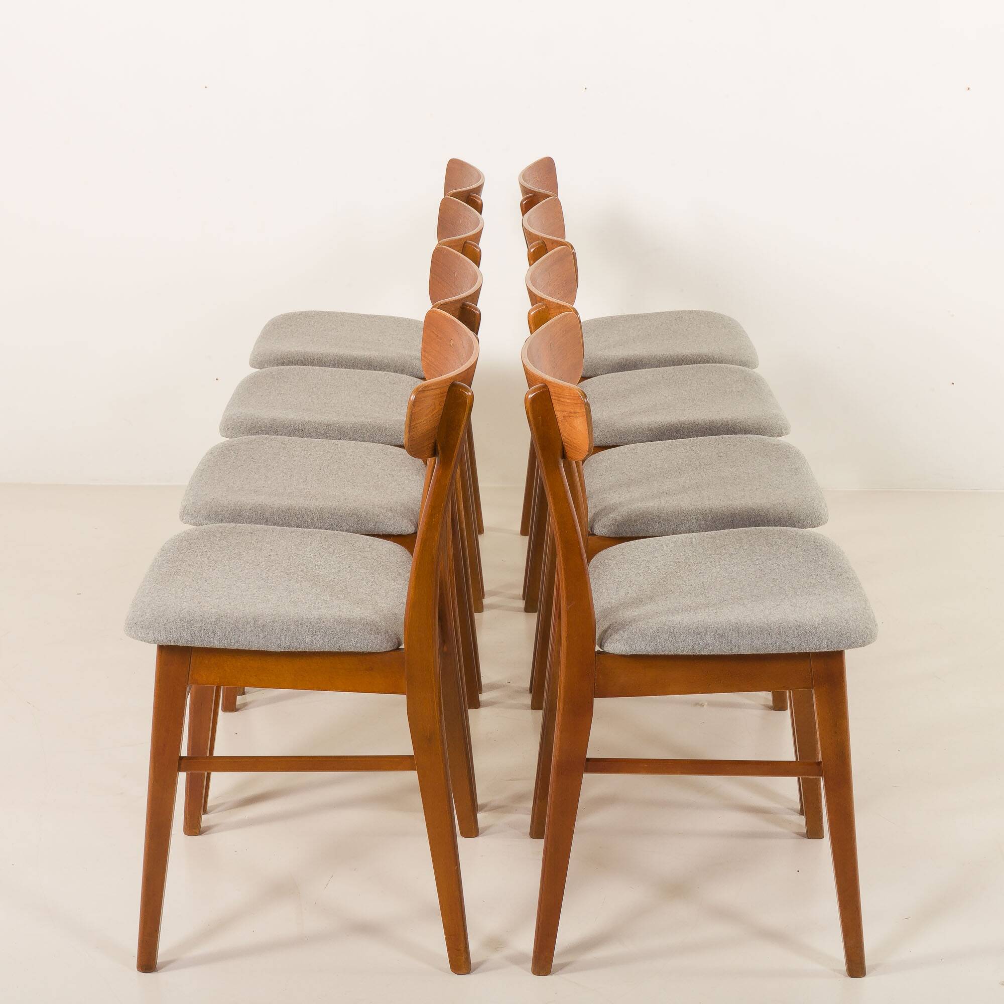 Danish vintage teak chairs attr. to Farstrup, set of 8, 1960s