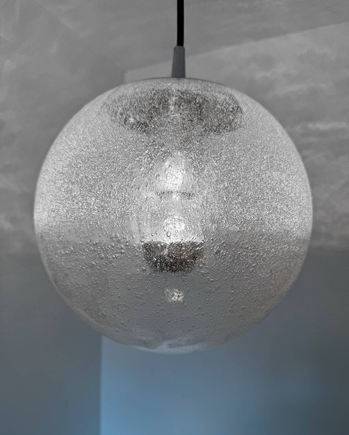 Bubble glass pendant light from the 70s