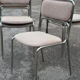 1970s designer chairs in metal and fabric