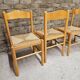 Set de 4 chaises en pin et jonc vintage