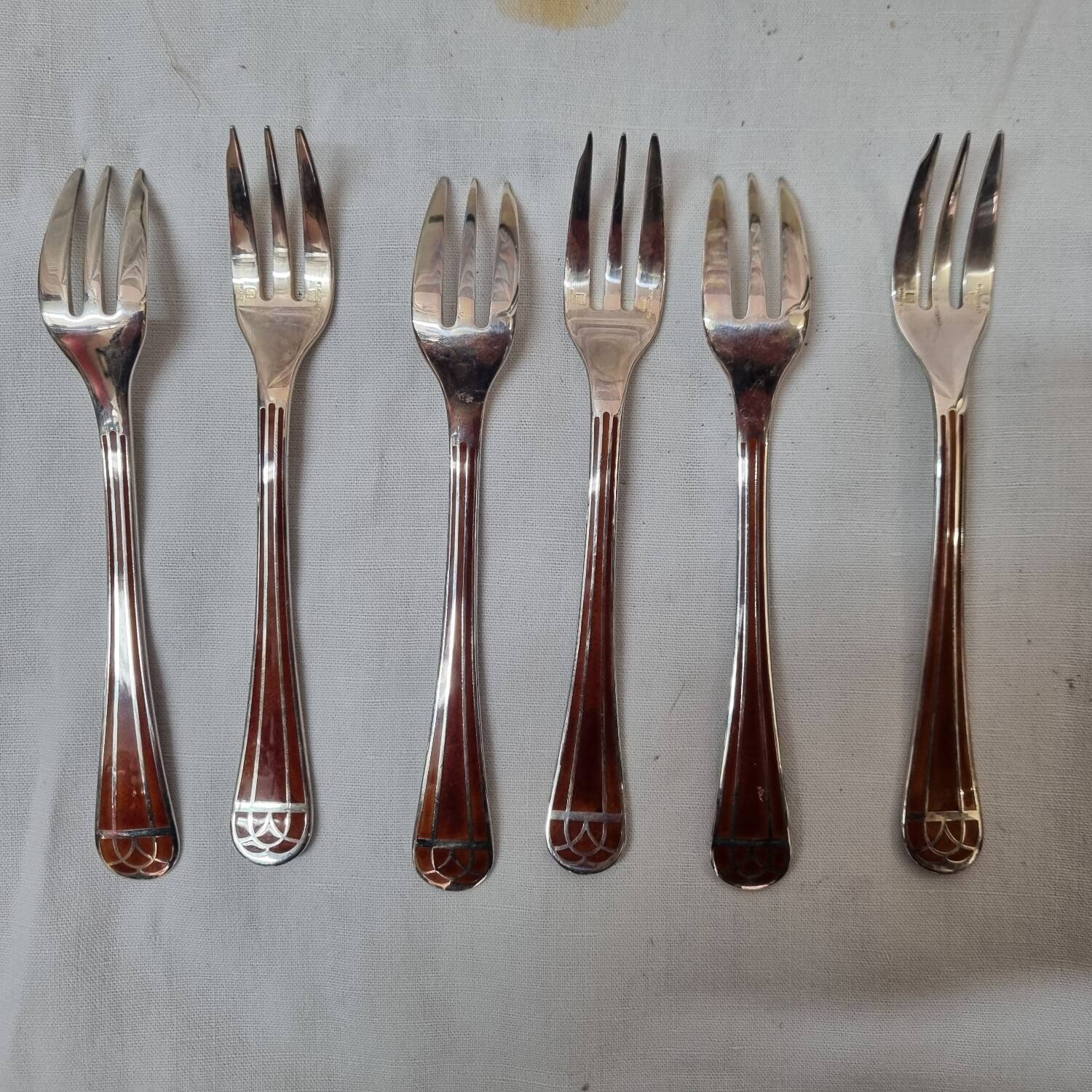 Christofle Talisman model forks, cloisonné