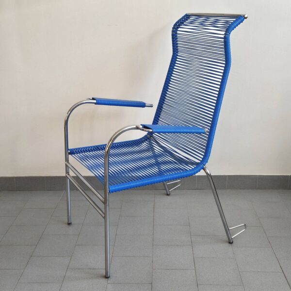 Fauteuil scoubidou vintage 1960