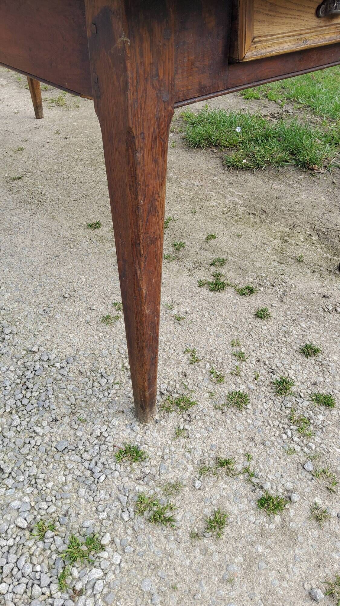 Farmhouse table NINETEENTH CENTURY OAK 200cm feet spindles 3 drawers belt