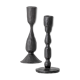 Black metal candlesticks poured out of iron