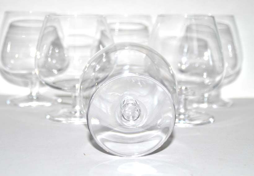 Series of 6 glasses vintage crystal cognac balloon Saint-Louis
