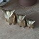 Owls in vintage brass trio
