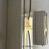 Pair of Loewy wall lights for Hilton, brass and Perspex, France 1965