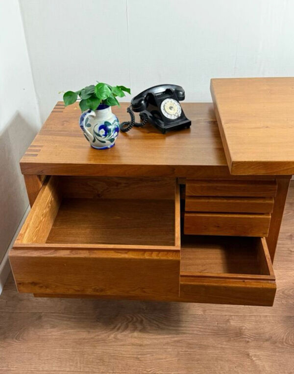 Bureau en Orme Massif Pierre Chapo B19E - Design Iconique des Années 6