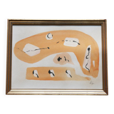 Angel ALONSO Abstract composition Gouache on monogrammed paper framed