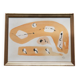 Angel ALONSO Abstract composition Gouache on monogrammed paper framed