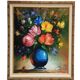 Tableau / huile sur toile bouquet de fleurs cadre doré