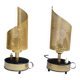 Paire de lampes métal perforé style Mategot années 50