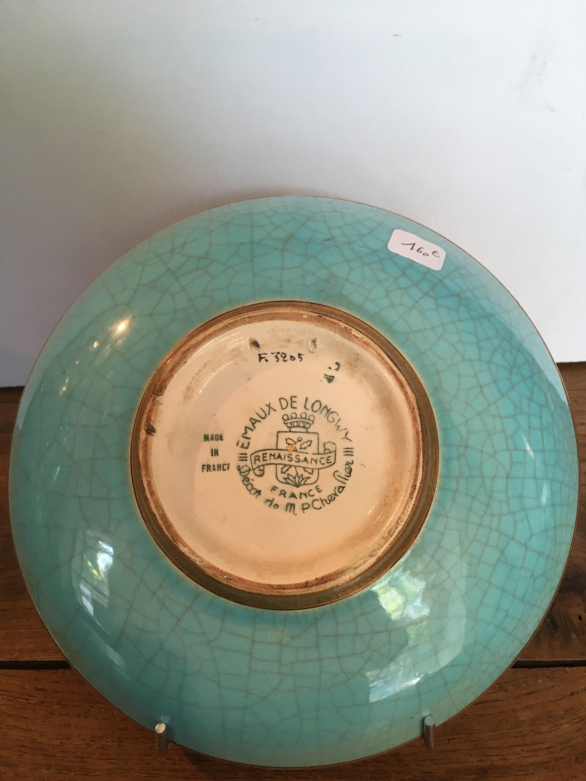 Longwy enamels hollow dish