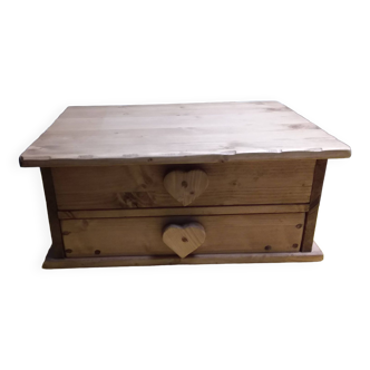 Large wooden box with 2 drawers Each drawer has 12 boxes or 24 boxes in total