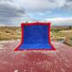 Authentic Beni Ouarain rug 250 x 180 cm – Cobalt blue and red – Piece