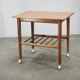 1960s Danish Modern Teak Serving Cart on Wheels