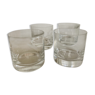 Produit BHV Set de 4 verres a whisky massifs lisses en cristal sonnant