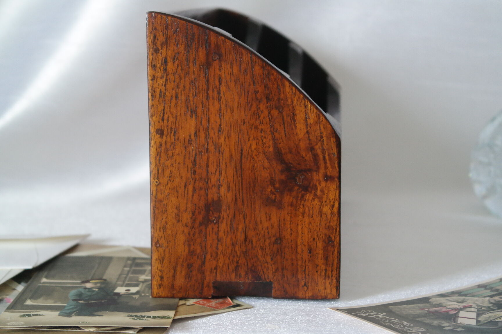Vintage mail holder in cherry wood