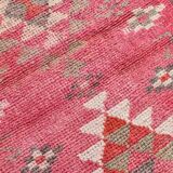Pink & Red Oushak Runner Rug 88x306Cm SK 22815