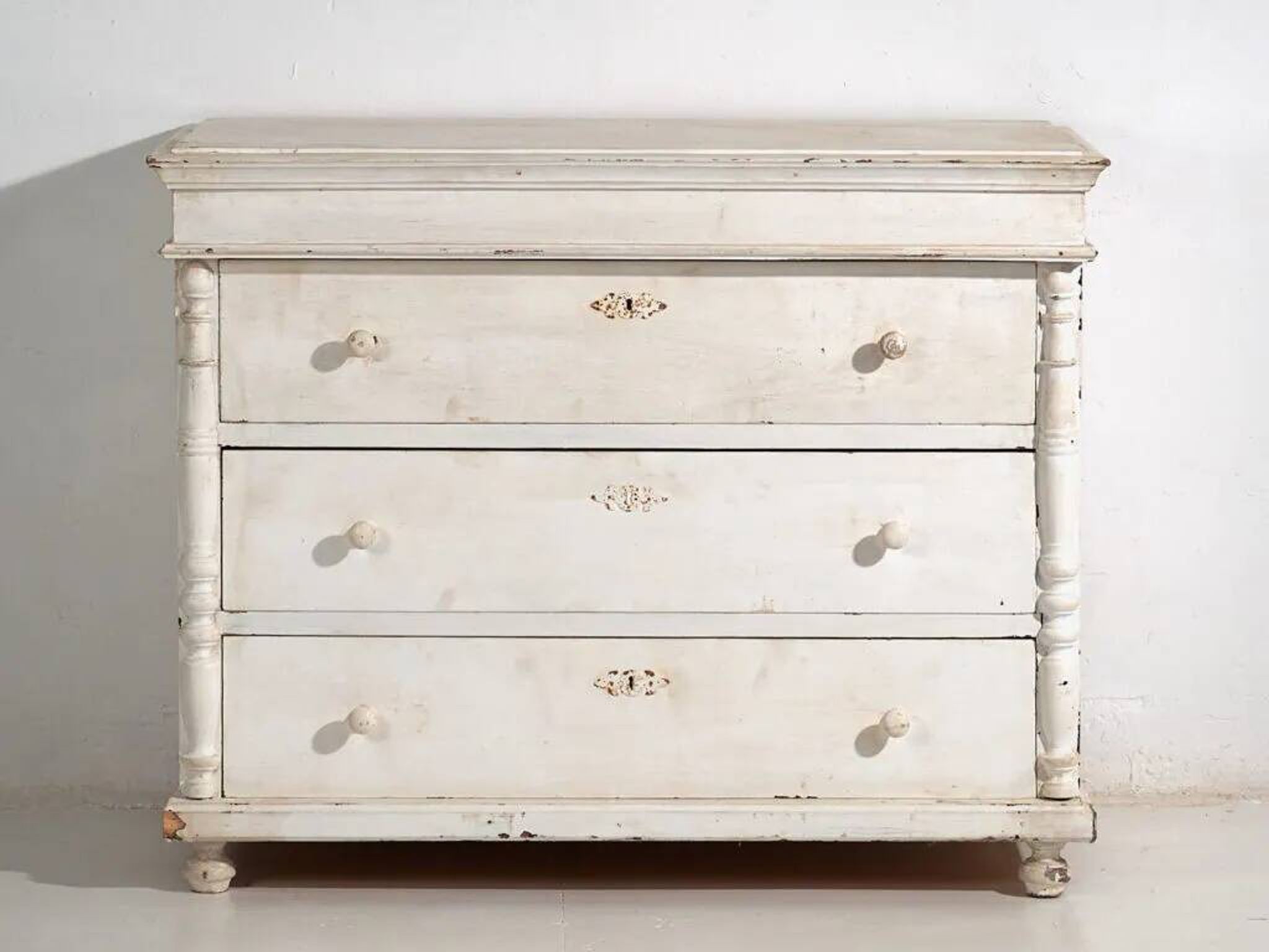 Commode ancienne blanche (c.1900) #18