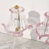 Set of 2 of Pink table lamps in Murano glass