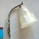Art Deco wall light, silver-plated bronze, frosted glass, stylized bird decor