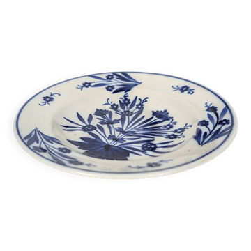 Small plate Sarreguemines blue floral decoration