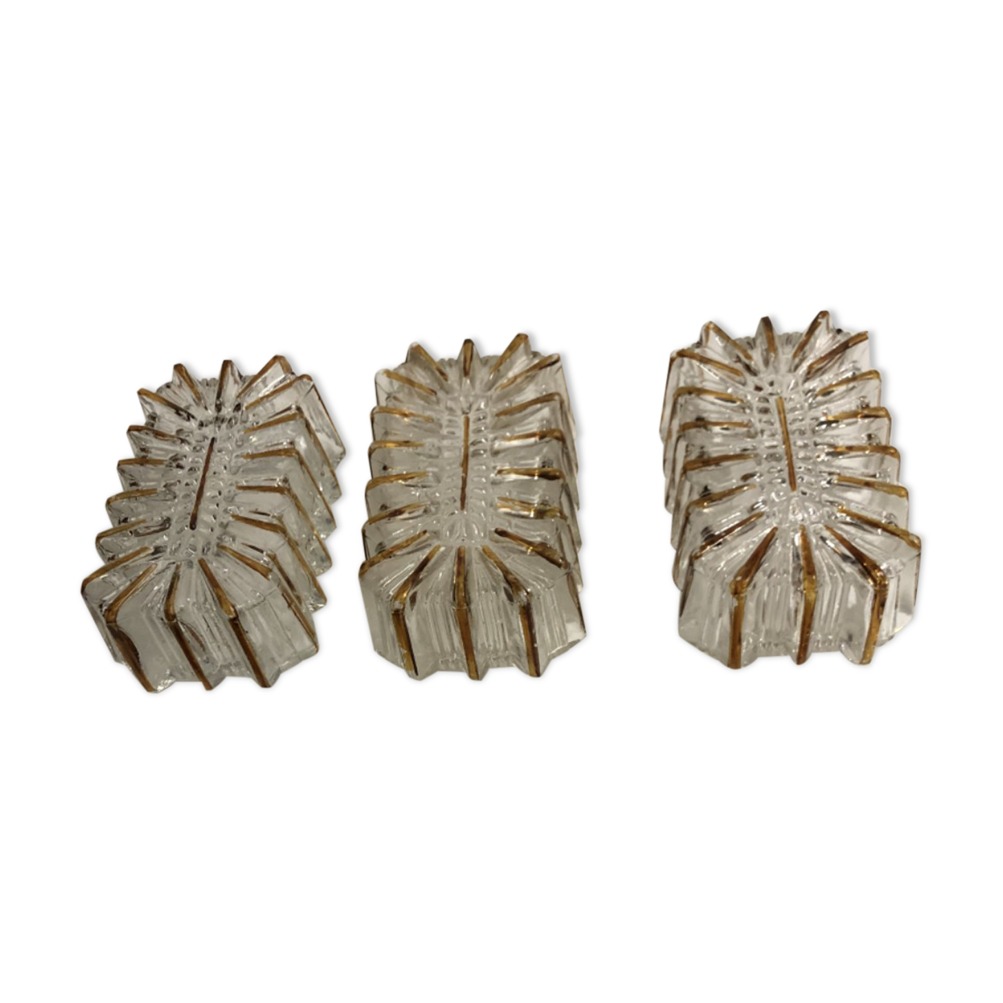 Lot 3 glass brick sconces 1960