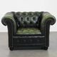 Green English Vintage Chesterfield Club Chair