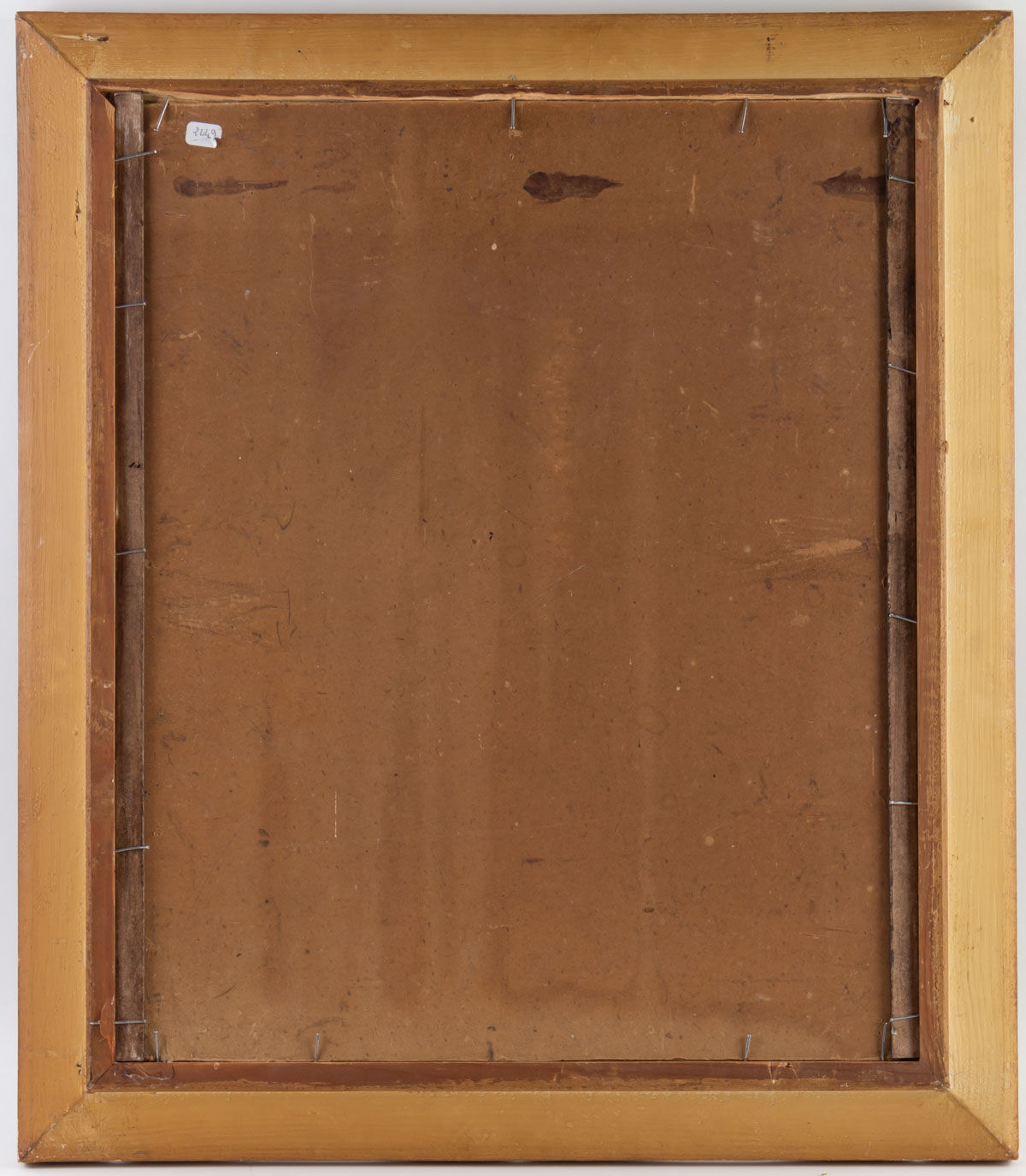 Painting, young knitting woman signed J. Nebesov 30