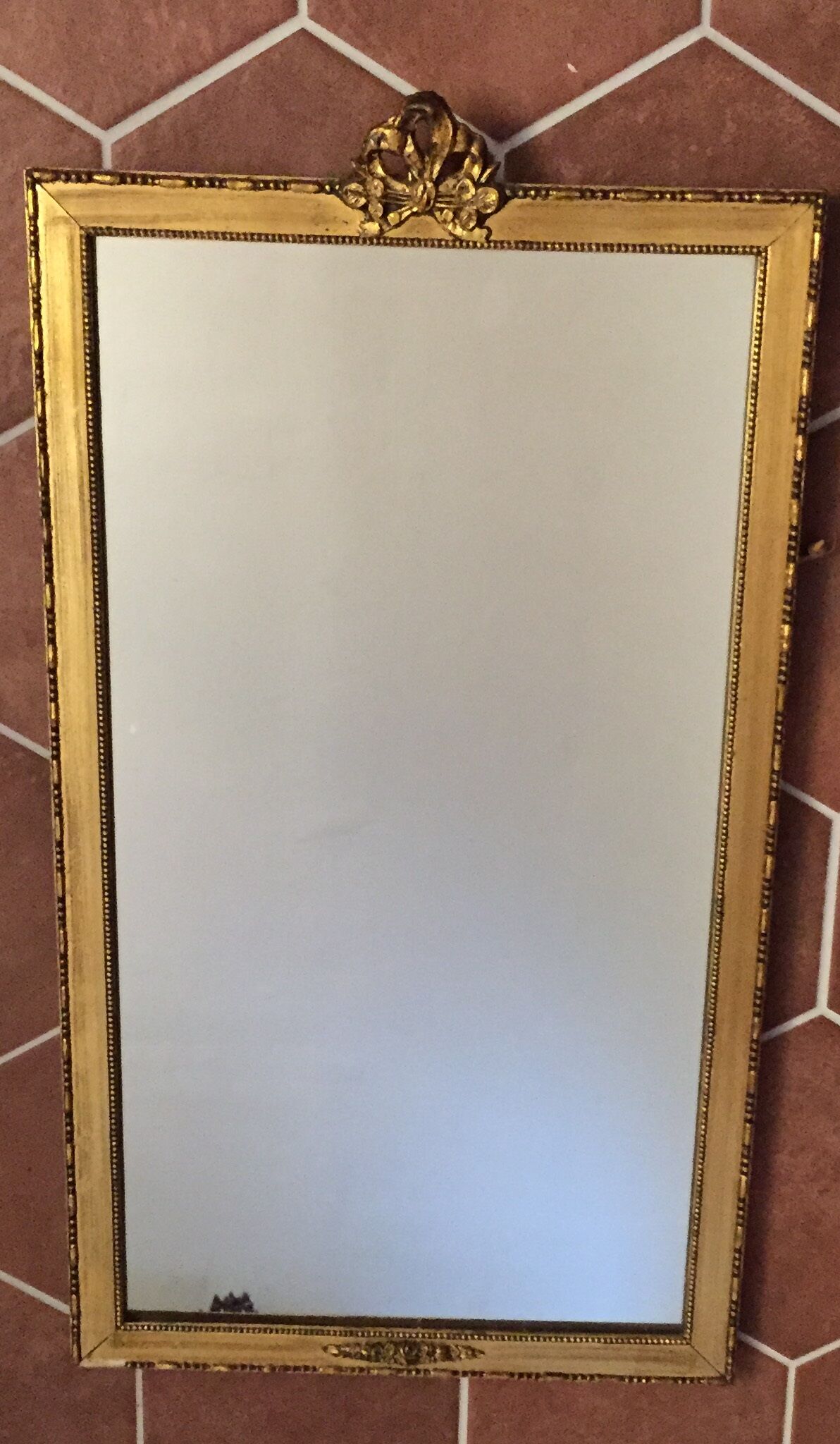 Rectangular mirror wooden gold 67 x 37 cm