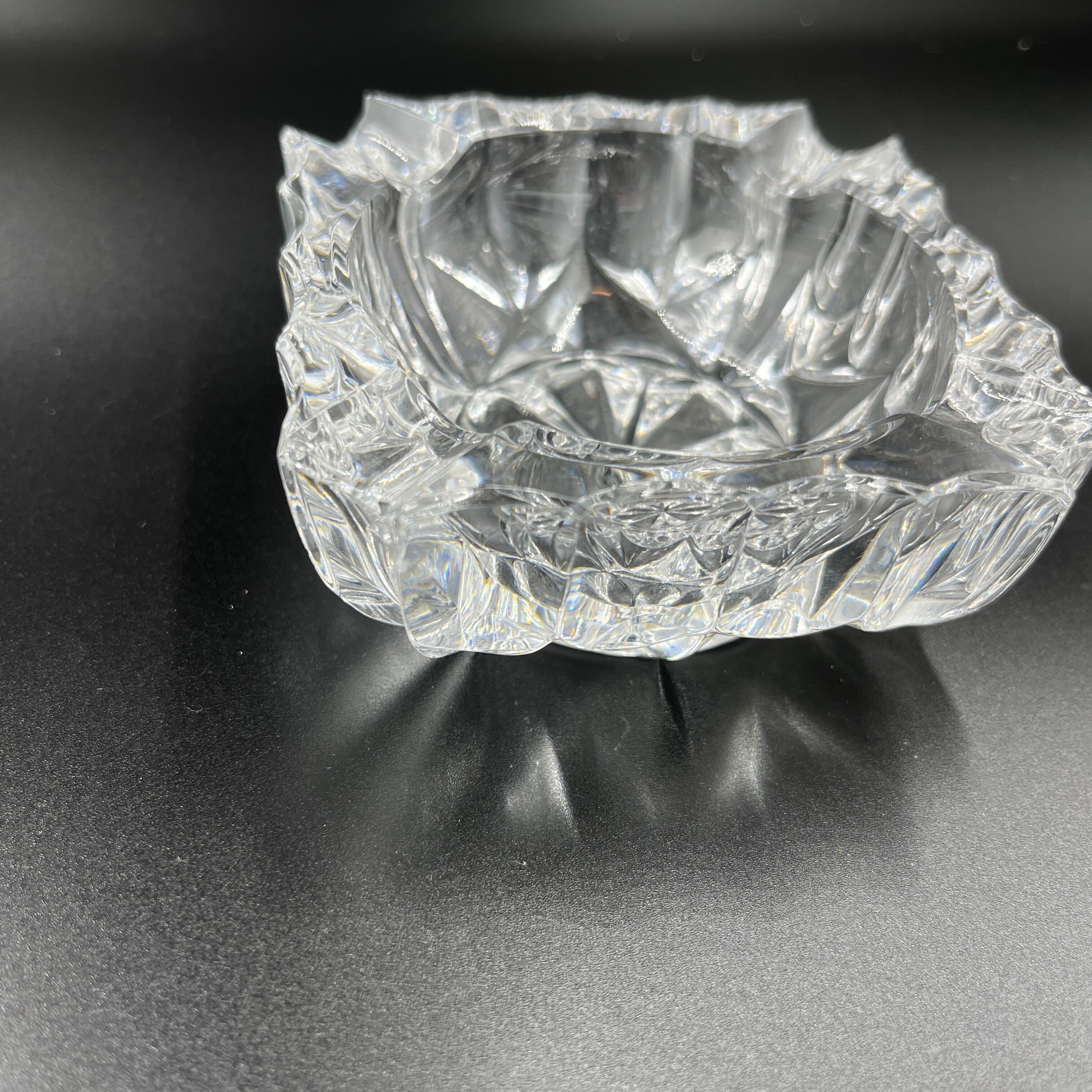 Square crystal ashtray