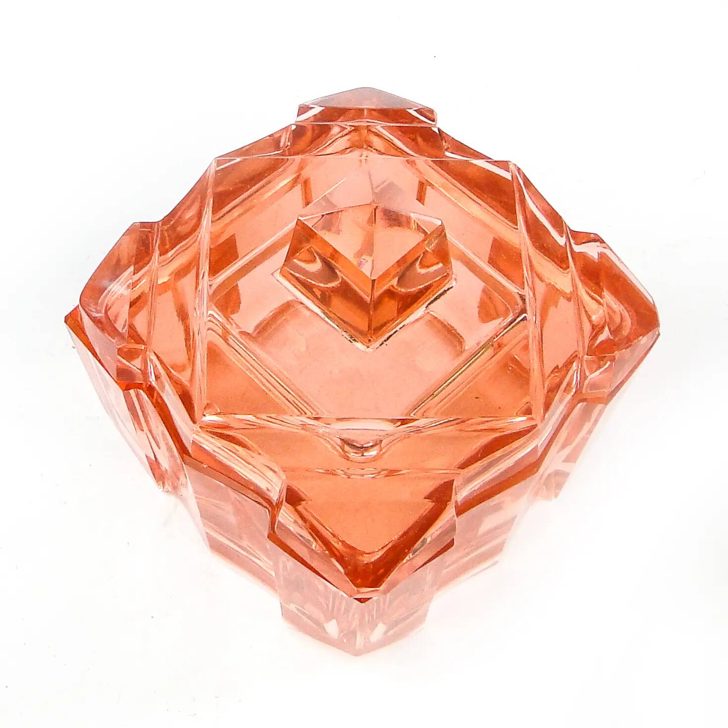 Art Deco bonbonniere, crystal, Moser, Czechoslovakia, 1930s