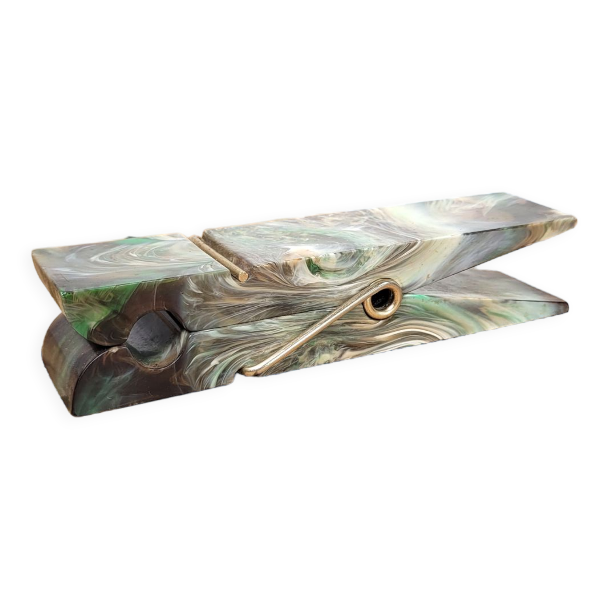 Vintage mail clip 70s paper press