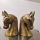 Vintage brass horse head bookends