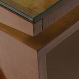 Mid-century Gio Ponti desk / Italian desk with a wooden and glass top