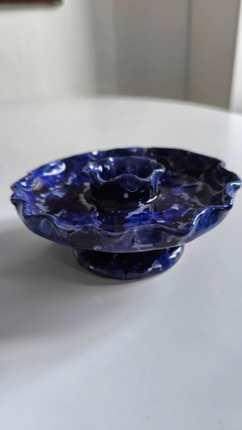 Morvan earthenware candle holder