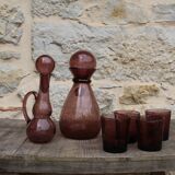 Biot bubble glass orangeade set, 1950s-1960s
