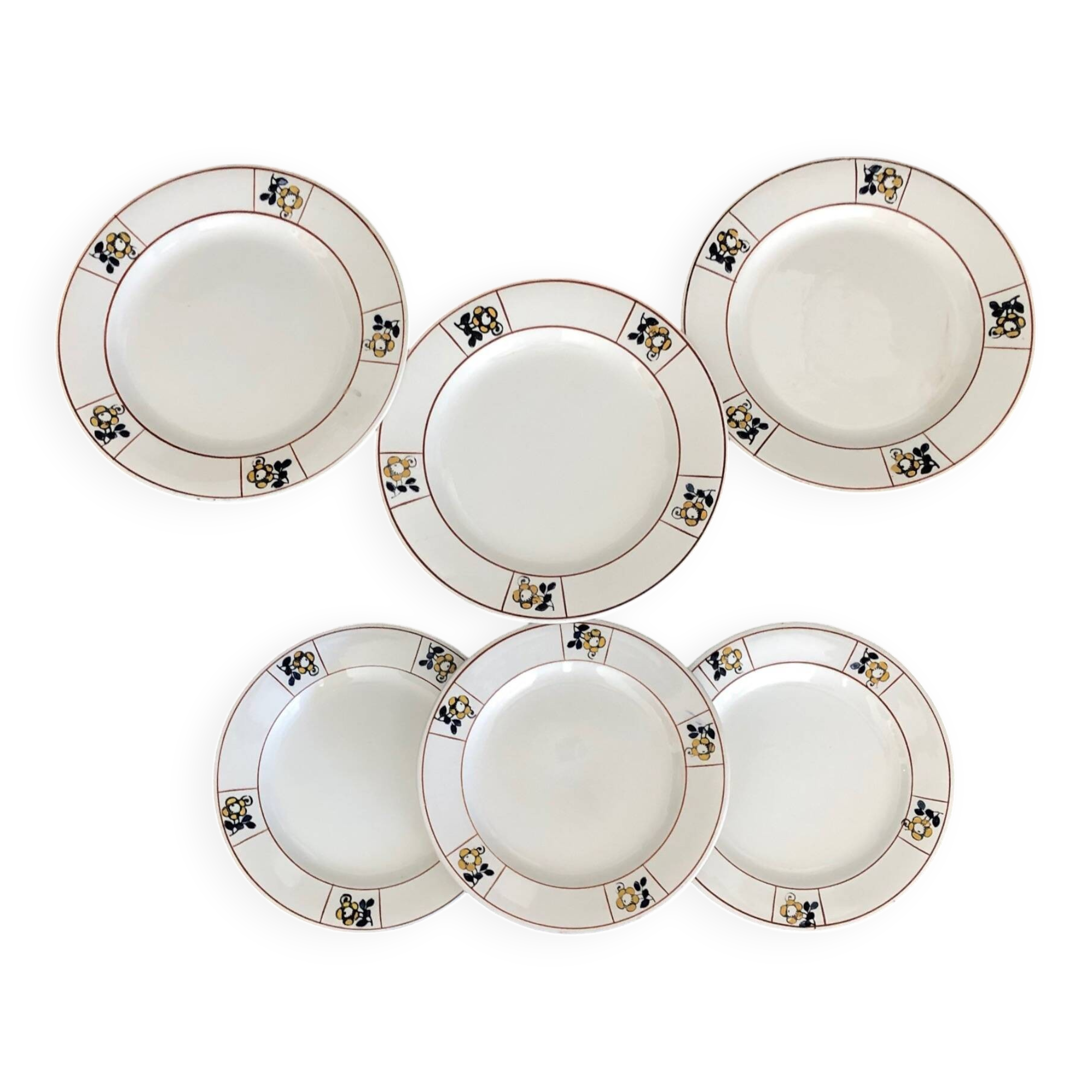 6 Flat Plates Terre de Fer Salins Charbonnier