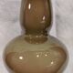 Vintage glossy brown two-layer blown glass vase, Scandinavian taste