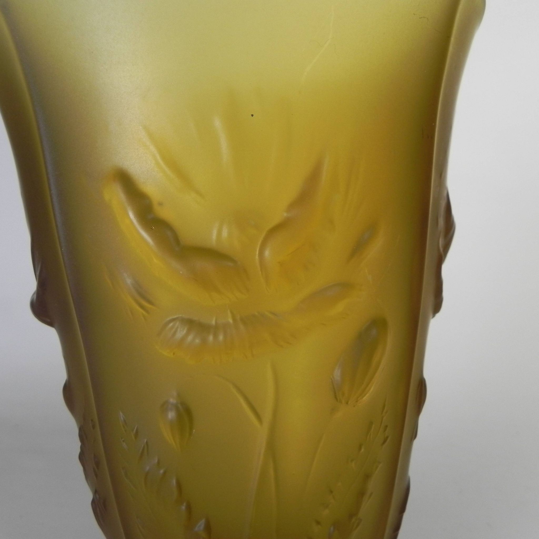 Pressed glass vase Inwald Barolac, model "Floral" 1960s