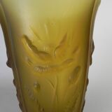 Pressed glass vase Inwald Barolac, model "Floral" 1960s