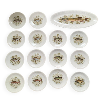 Service 14 plates + fish dish Vintage 60 Gien