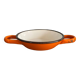 Orange enameled sheet egg dish