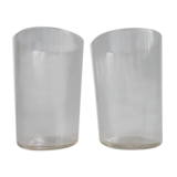 2 old-faceted glasses