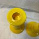 Set of 2 vintage yellow ceramic candle holders