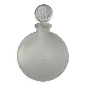 Lalique bottle in the night, frosted glass, ball shape