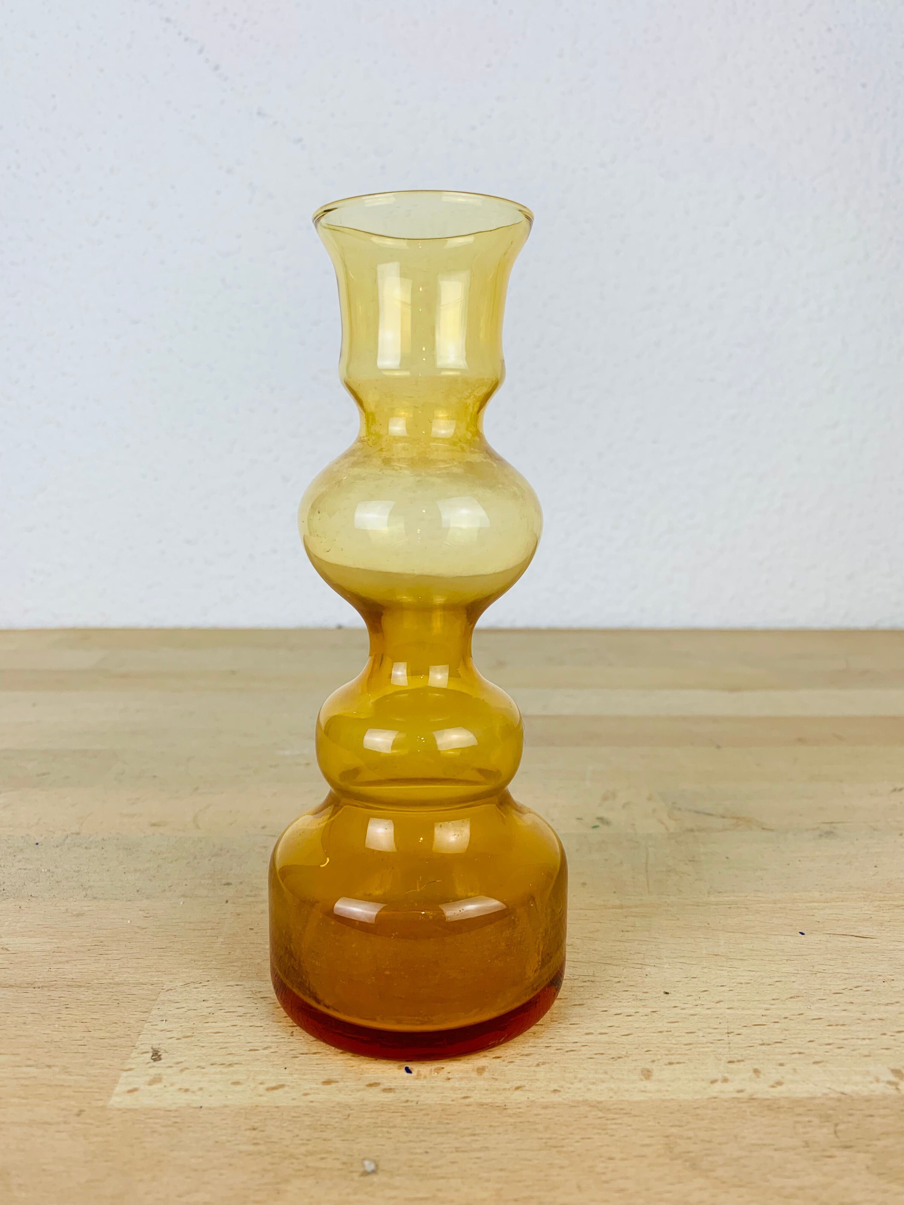 Scandinavian vase Riihimaki amber glass